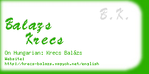 balazs krecs business card